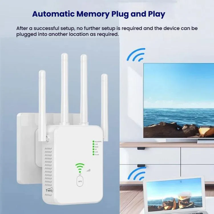 Urant U10 300Mbps 2.4G Wireless Repeater WiFi Signal Amplifier With 4 Antennas EU Plug Black - Image 8