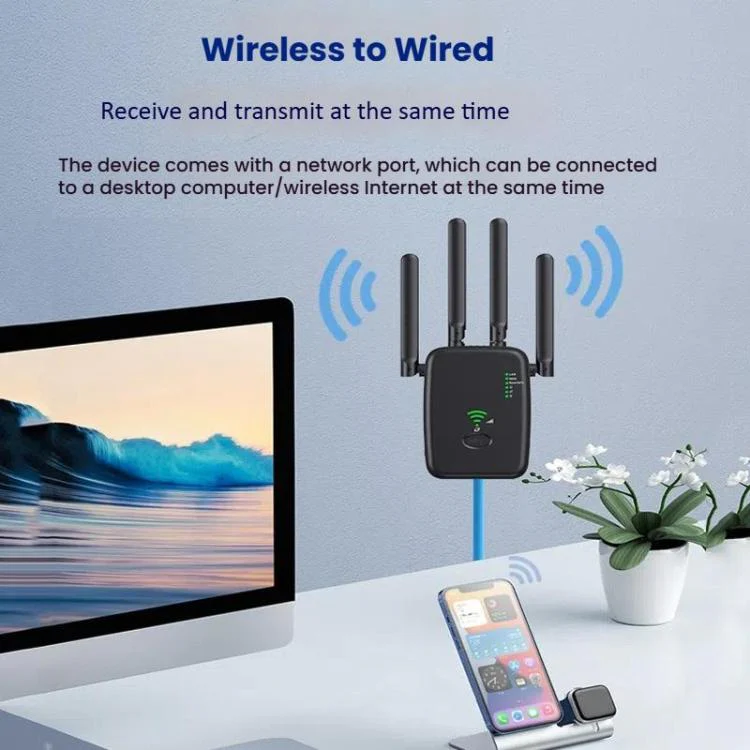 Urant U11 1200Mbps 2.4G&5.8G Wireless Repeater WiFi Signal Amplifier Support WPS Quick Setting UK Plug Black - Image 9