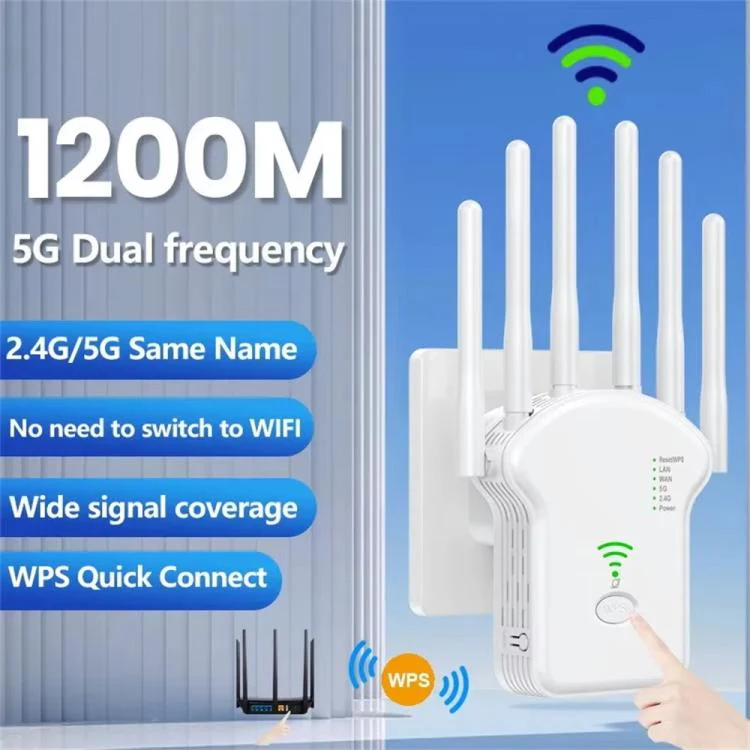 Urant U13 1200Mbps 2.4G/5G Dual Band WiFi Repeater Signal Amplifier EU Plug Black - Image 2