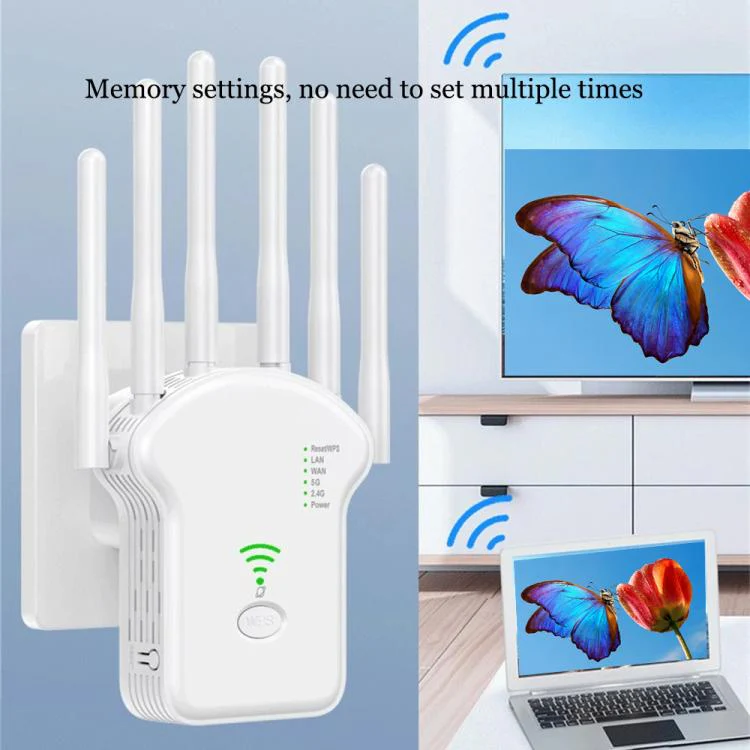 Urant U13 1200Mbps 2.4G/5G Dual Band WiFi Repeater Signal Amplifier US Plug White - Image 7