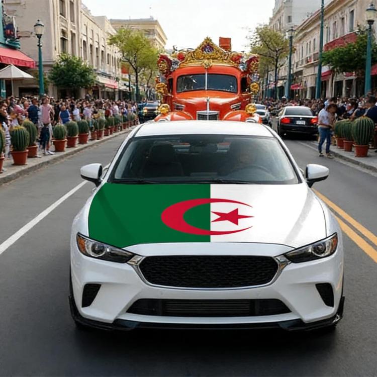 USA-Canada-Mexico World Cup Cheering Flag Dustproof Car Cover, Specification: Algeria(125x150cm)