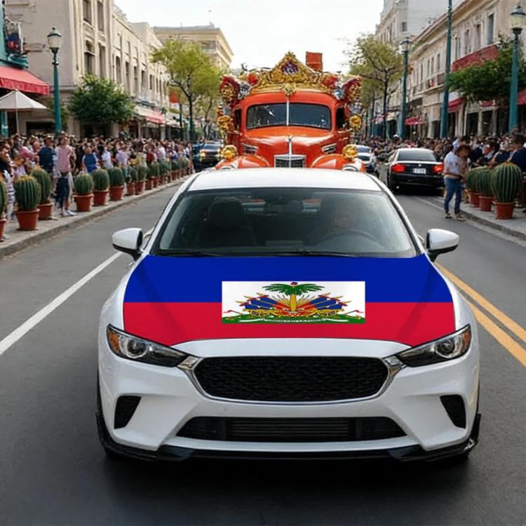 USA-Canada-Mexico World Cup Cheering Flag Dustproof Car Cover, Specification: Haiti(115x150cm)