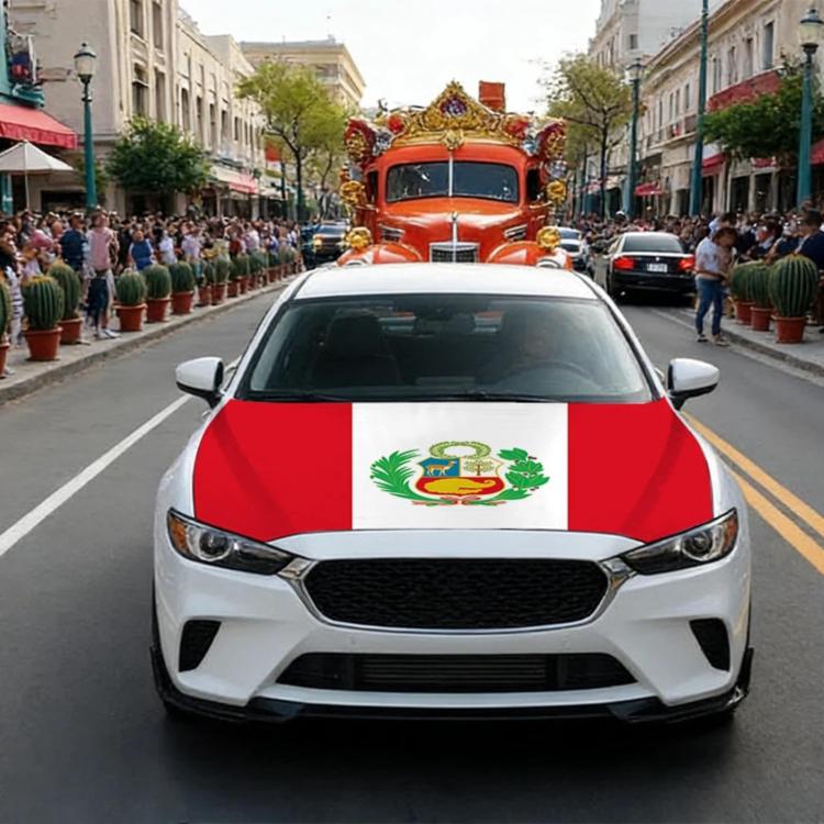 USA-Canada-Mexico World Cup Cheering Flag Dustproof Car Cover, Specification: Peru(115x150cm)