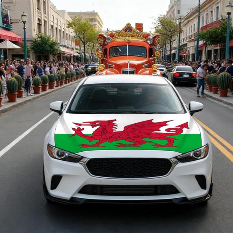 USA-Canada-Mexico World Cup Cheering Flag Dustproof Car Cover, Specification: Wales(125x150cm)