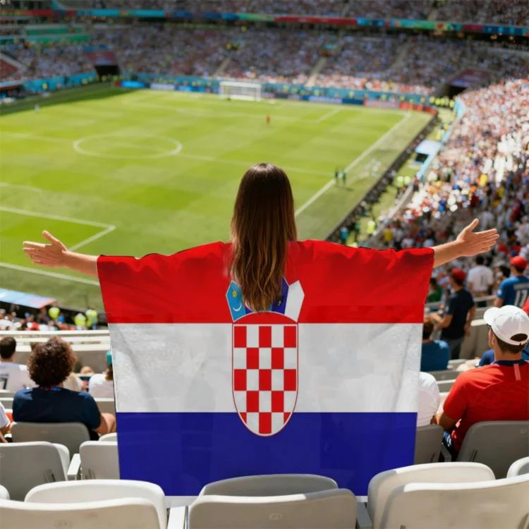 USA-Canadian-Mexican World Cup Fans Capes Flags, Specification: Croatia(90x150cm)