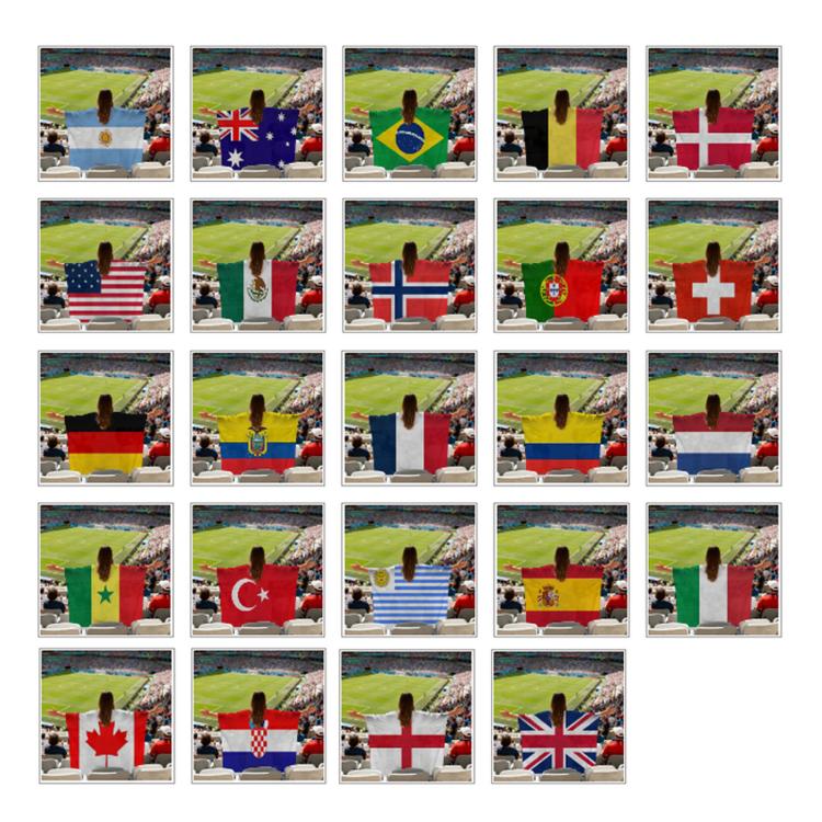 USA-Canadian-Mexican World Cup Fans Capes Flags, Specification: Ecuador(90x150cm) - Image 2