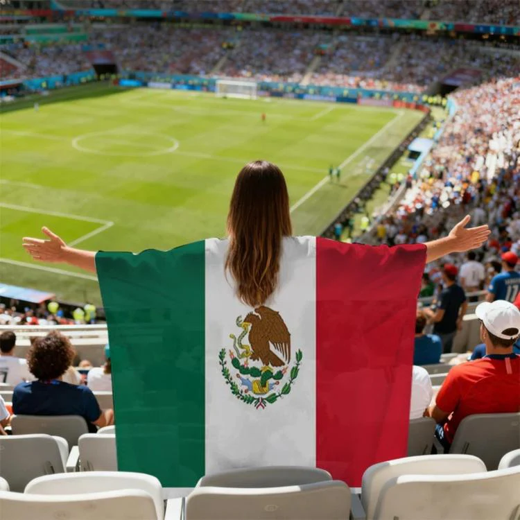 USA-Canadian-Mexican World Cup Fans Capes Flags, Specification: Mexico(90x150cm)