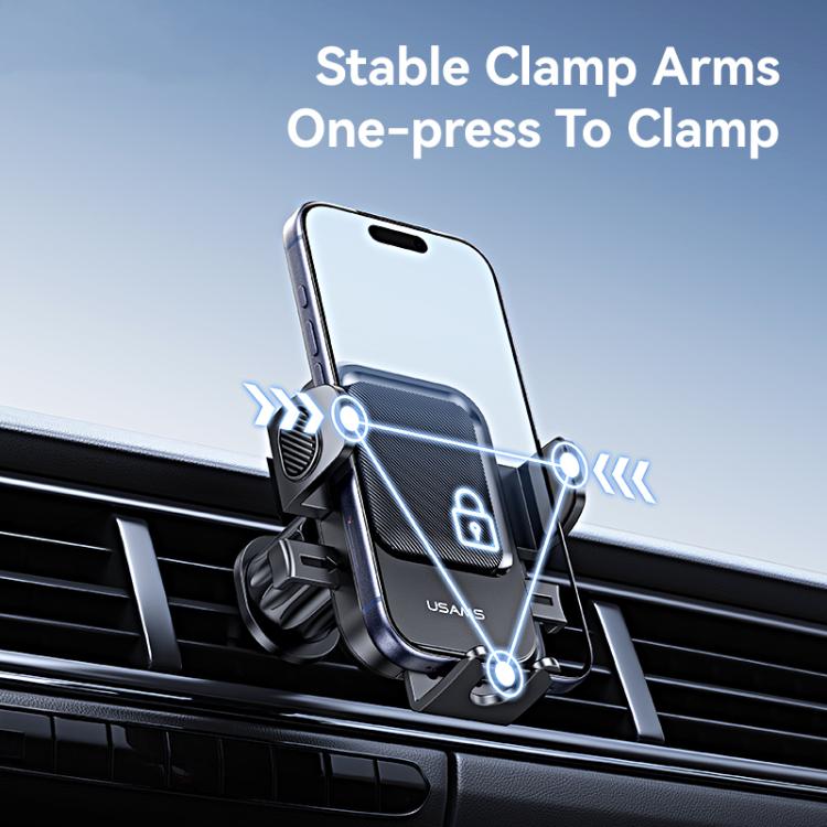 USAMS ZJ090 One-touch Car Air Vent Phone Holder(Black) - Image 3
