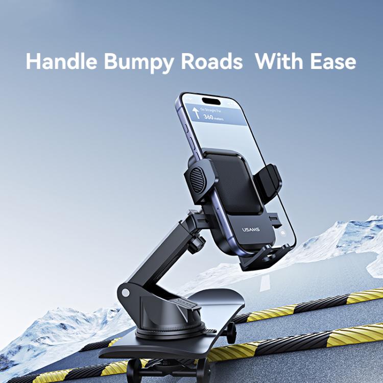 USAMS ZJ091 One-touch Car Center Console Phone Holder(Black) - Image 4