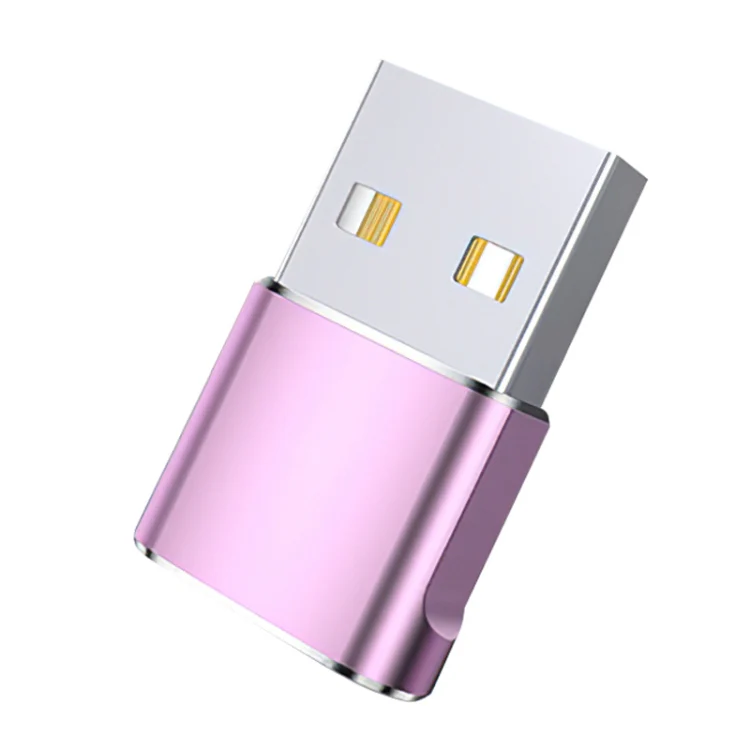 USB 2.0 Male To USB-C / Type-C Female Adapter, Support Charging & Transmission Data(Pink)