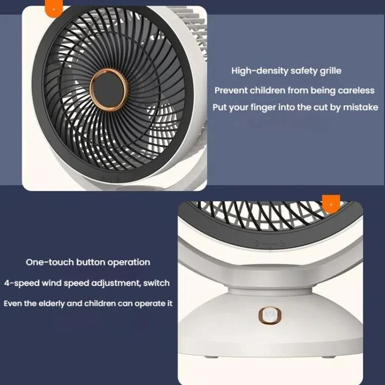 USB Air Circulation Fan Office Desktop Small Fan, Style: Rechargeable - Image 17