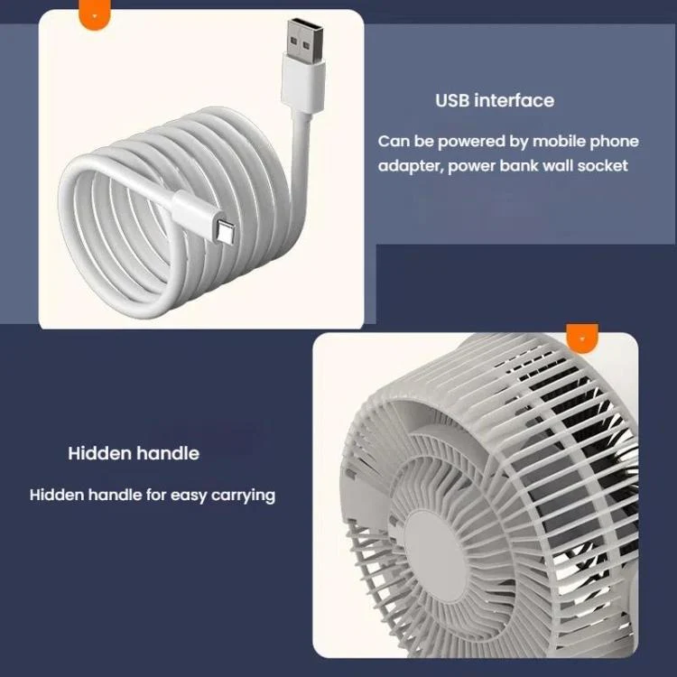 USB Air Circulation Fan Office Desktop Small Fan, Style: Rechargeable - Image 18