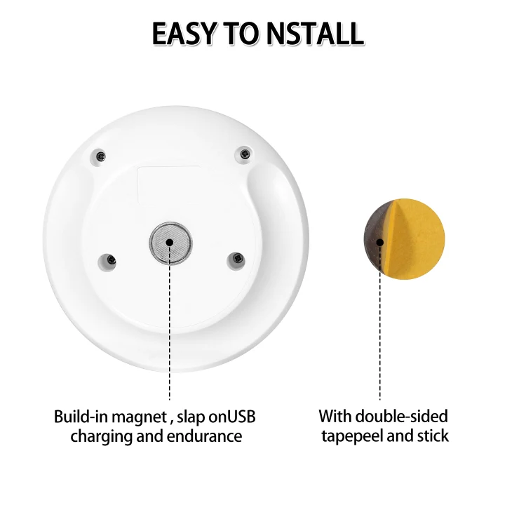 USB Charging Light & Human Body Sensing Control Smile Magnetic Night Light(Cold White Light) - Image 4