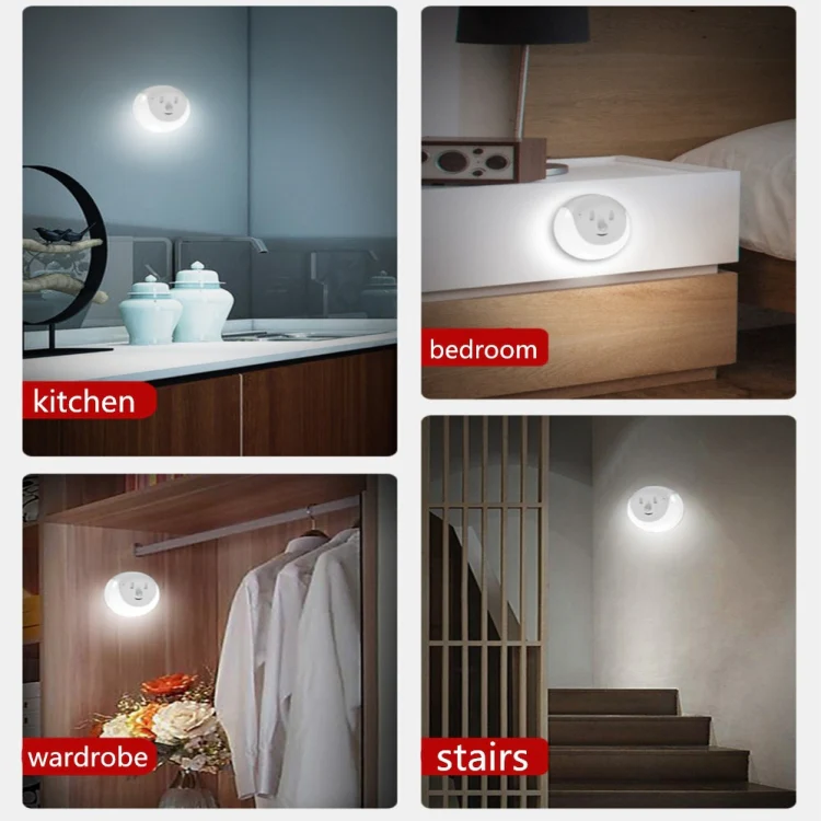 USB Charging Light & Human Body Sensing Control Smile Magnetic Night Light(Cold White Light) - Image 6