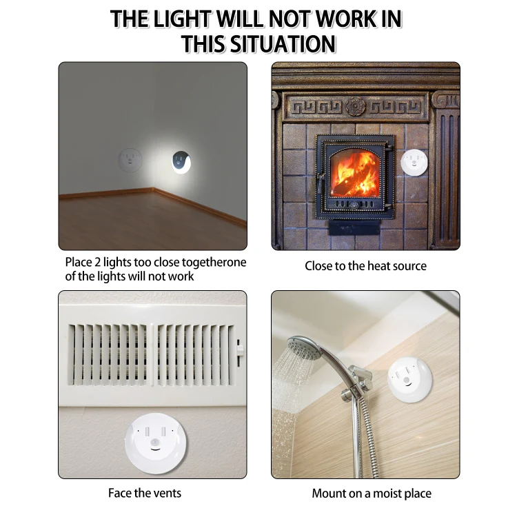 USB Charging Light & Human Body Sensing Control Smile Magnetic Night Light(Cold White Light) - Image 7
