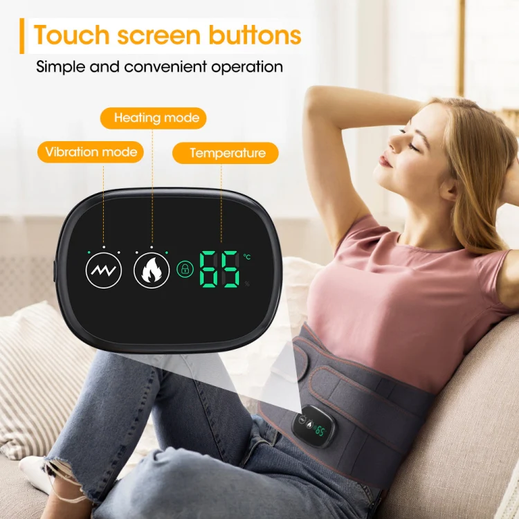 USB Charging Red Light Heating Massage Lumbar Belt Warming Waist Belt(Gray) - Image 3