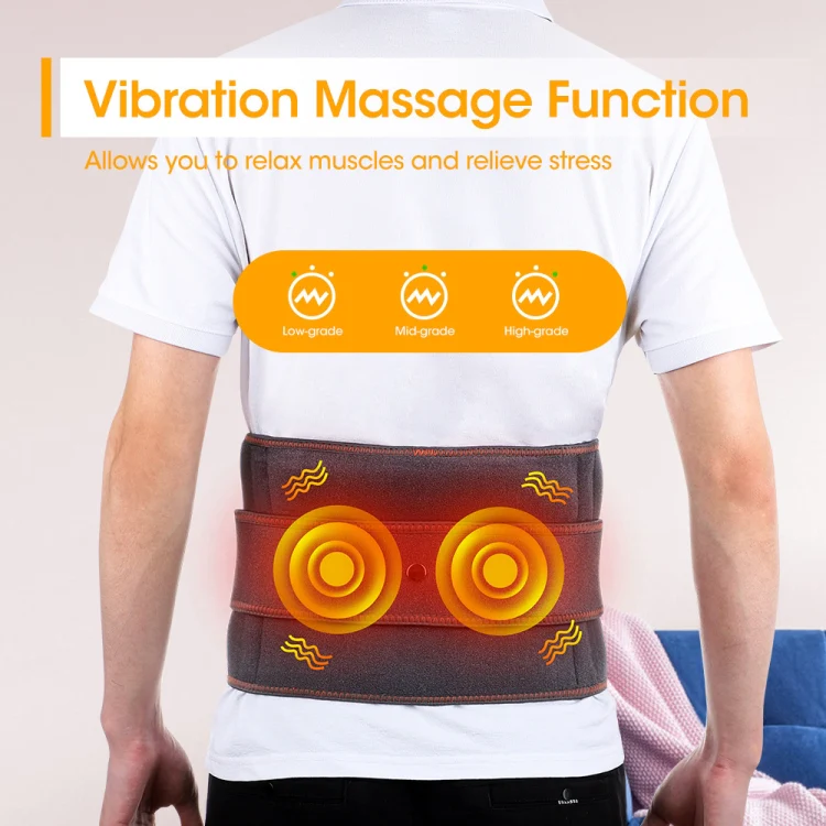 USB Charging Red Light Heating Massage Lumbar Belt Warming Waist Belt(Gray) - Image 5