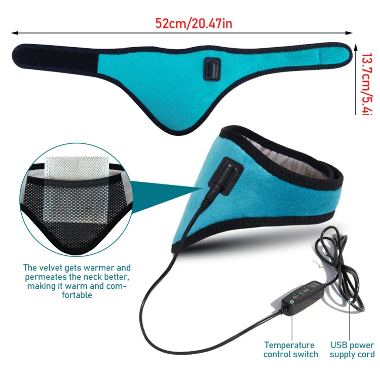 USB Electric Heating Neck Protector Graphene Neck Pain Relief Tool(Sea Green) - Image 3
