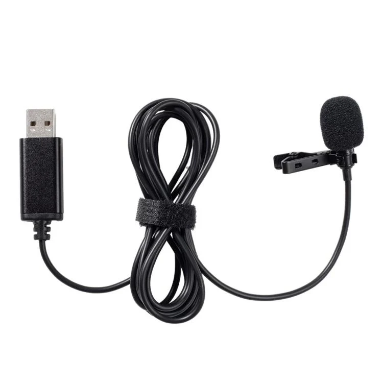 USB Interface Lavalier Microphone for Laptop Live Conference Recording, Length:2m - Image 2