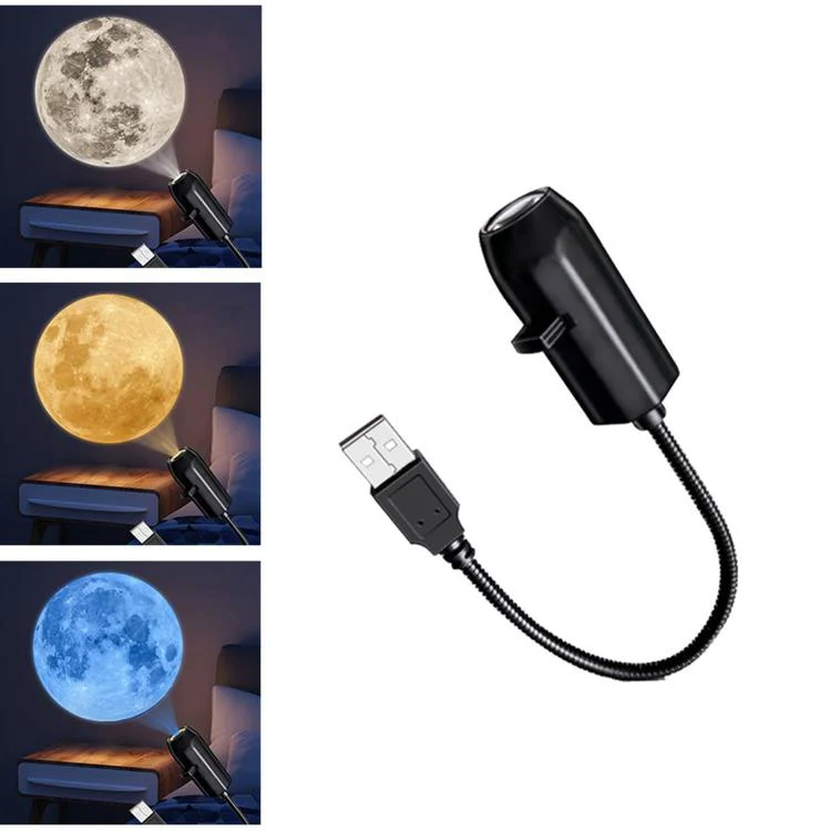 USB LED Projector Light Night Lamp With Replaceable Slides For Bedroom, Style: Planet 3-Pack