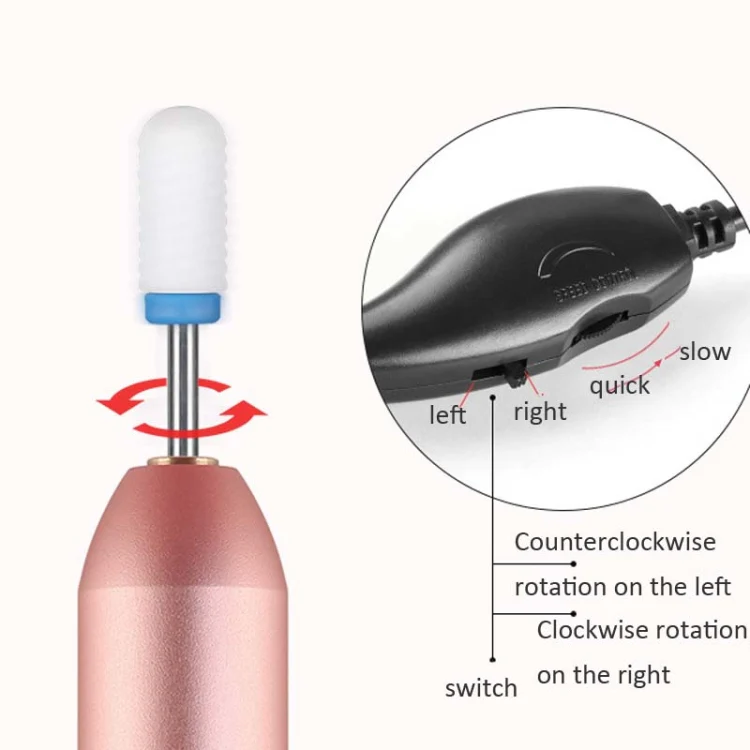 Usb Nail Polisher Portable Pen Type Electric Exfoliating Polisher(Rose Gold) - Image 3
