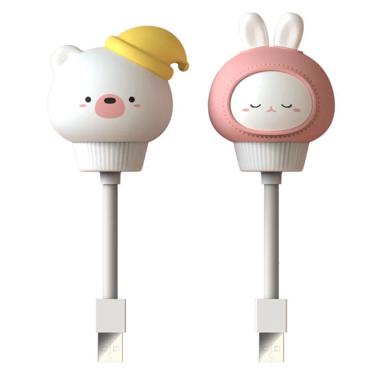 USB Night light LED Cute Bedroom Sleep Eye Protection Bedside Lamp, Style:Regular Version(Bear) - Image 3