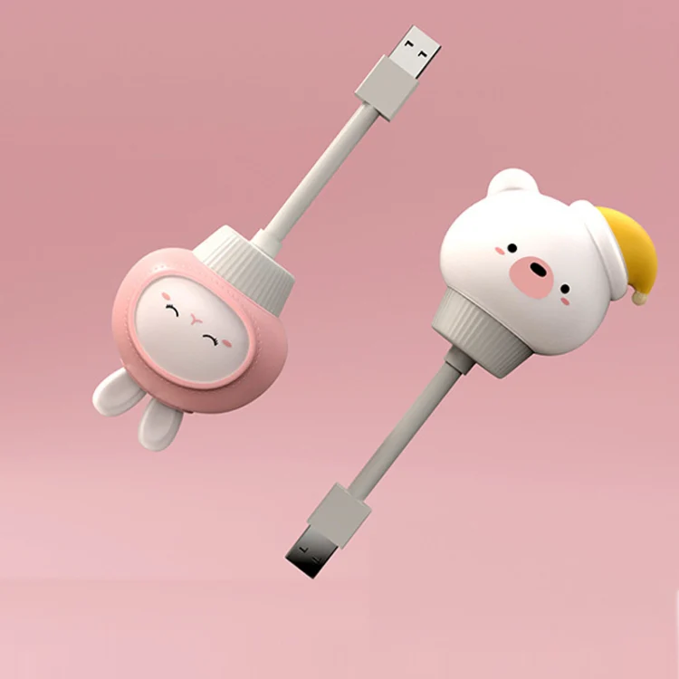 USB Night light LED Cute Bedroom Sleep Eye Protection Bedside Lamp, Style:Regular Version(Bear) - Image 5