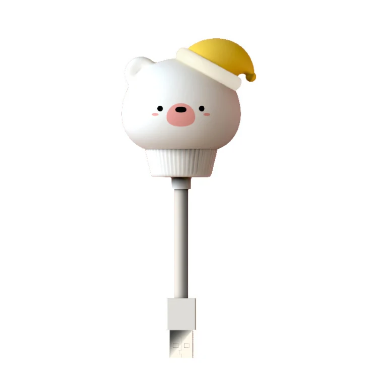 USB Night light LED Cute Bedroom Sleep Eye Protection Bedside Lamp, Style:Remote Control Version(Bear) - Image 2