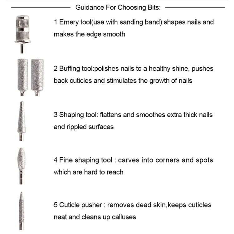 USB Plug Aluminum Nail Drill Machine Electric Manicure Milling Cutter Set(Golden) - Image 4
