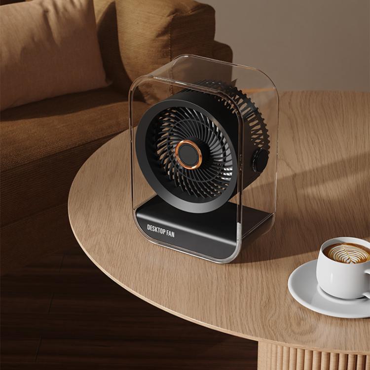 USB Rechargeable Desktop High-Power Fan With Night Light(Beige) - Image 12