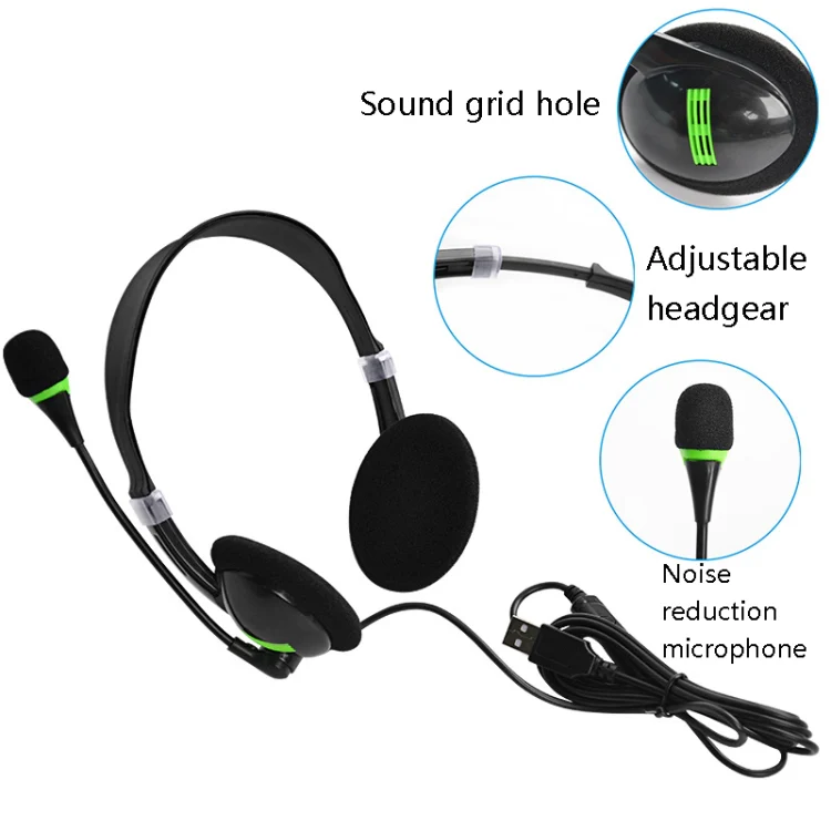 USB440 Universal USB Computer Cable Head Wearable Electricity Music Voice Headphones(Black Bare Metal) - Image 3