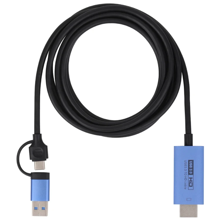 V05E USB 3.0 + USB-C / Type-C to HDMI Adapter Cable - Image 2