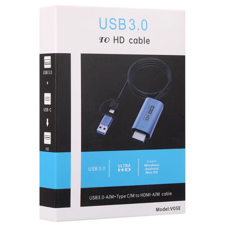 V05E USB 3.0 + USB-C / Type-C to HDMI Adapter Cable - Image 4