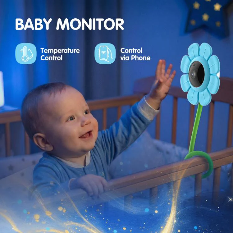 V1 Flower Shaped 4MP Baby Monitor Care Camera, Plug:EU Plug(Pink) - Image 4