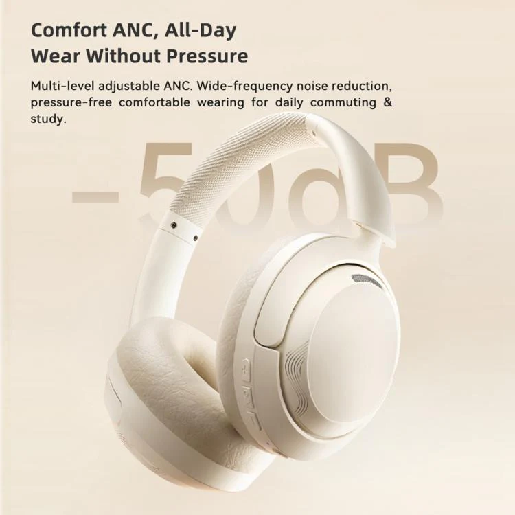 V10 Over-Ear Active Noise Reduction Wireless Bluetooth Headset(Beige) - Image 3