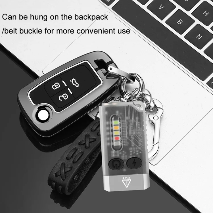 V10 Portable Keychain Light USB Rechargeable Bright Mini Flashlight(White) - Image 4