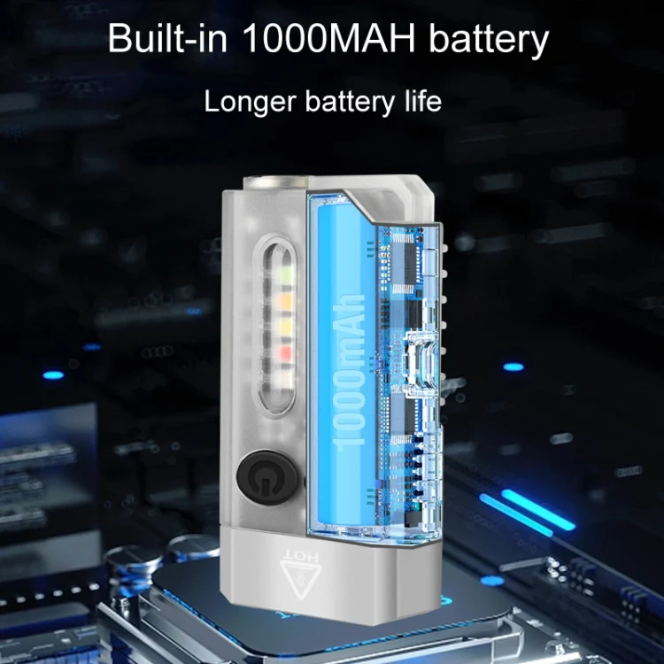 V10 Portable Keychain Light USB Rechargeable Bright Mini Flashlight(White) - Image 8