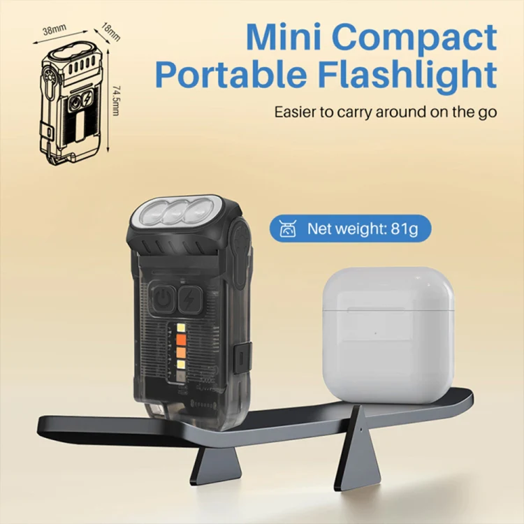 V15 EDC Flashlight Multi-function Work Light(Black) - Image 12