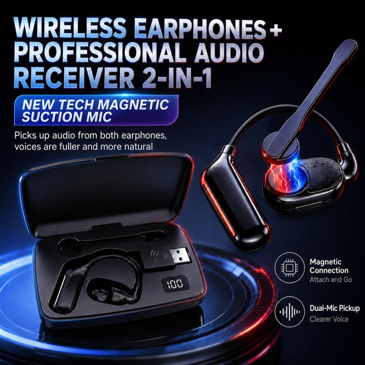 V2 Ear-Hook Rotatable Bluetooth Earphone HD Noise Reduction Rainproof Earphone - Image 2