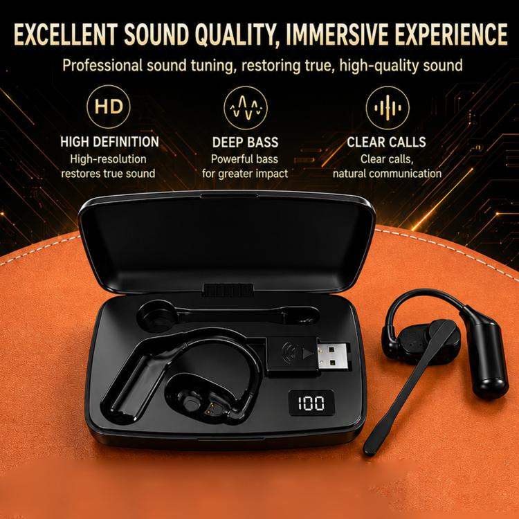 V2 Ear-Hook Rotatable Bluetooth Earphone HD Noise Reduction Rainproof Earphone - Image 4
