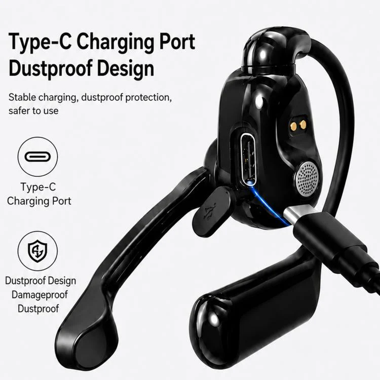 V2 Ear-Hook Rotatable Bluetooth Earphone HD Noise Reduction Rainproof Earphone - Image 9