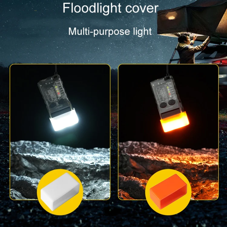 V20 Portable Keychain Light Rechargeable Bright Mini Flashlight(White Purple Light) - Image 10