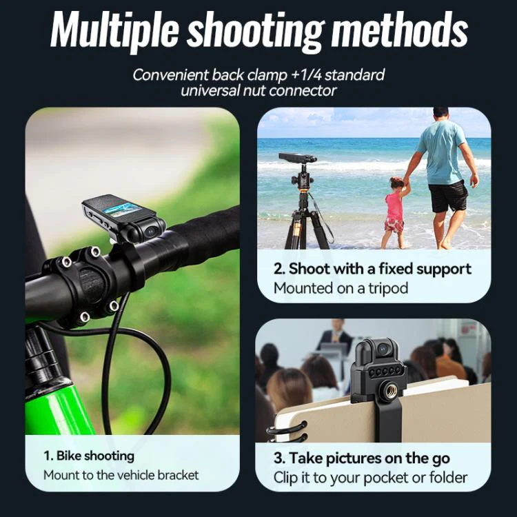 V23 0.85-inch IPS Display Portable Motion HD Camera & Voice Recorder, Memory:256GB(Black) - Image 8