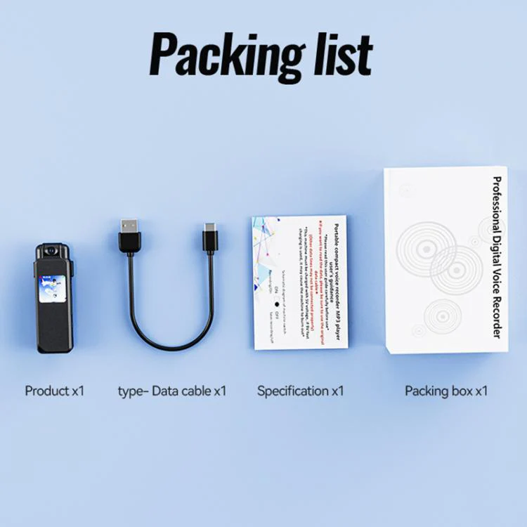 V23 0.85-inch IPS Display Portable Motion HD Camera & Voice Recorder, Memory:256GB(Black) - Image 9