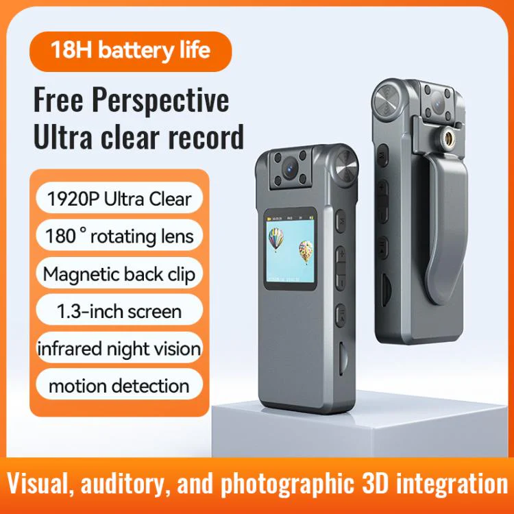 V28 1.3-inch TFT Display Portable HD Camera & Voice Recorder, Memory:64GB(Black) - Image 3