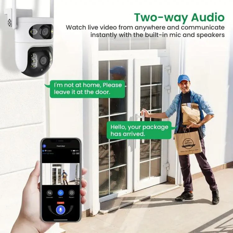 V380 2MP HD Smart Gun Ball Linkage WiFi Surveillance Camera, EU Plug(White) - Image 10