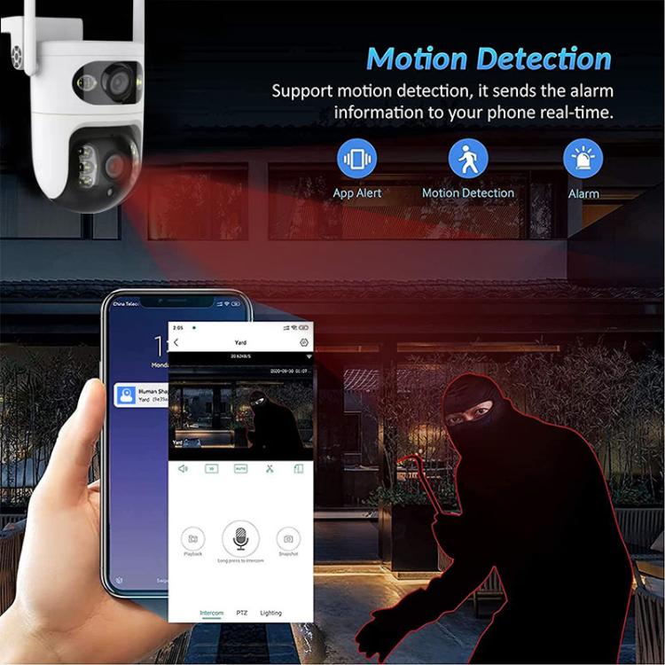 V380 2MP HD Smart Gun Ball Linkage WiFi Surveillance Camera, EU Plug(White) - Image 5