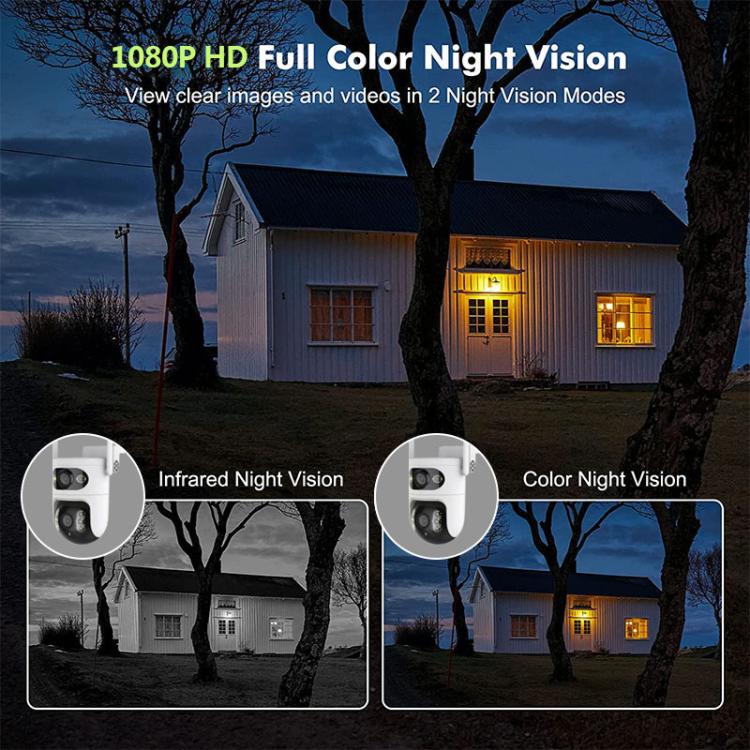 V380 2MP HD Smart Gun Ball Linkage WiFi Surveillance Camera, US Plug(White) - Image 4