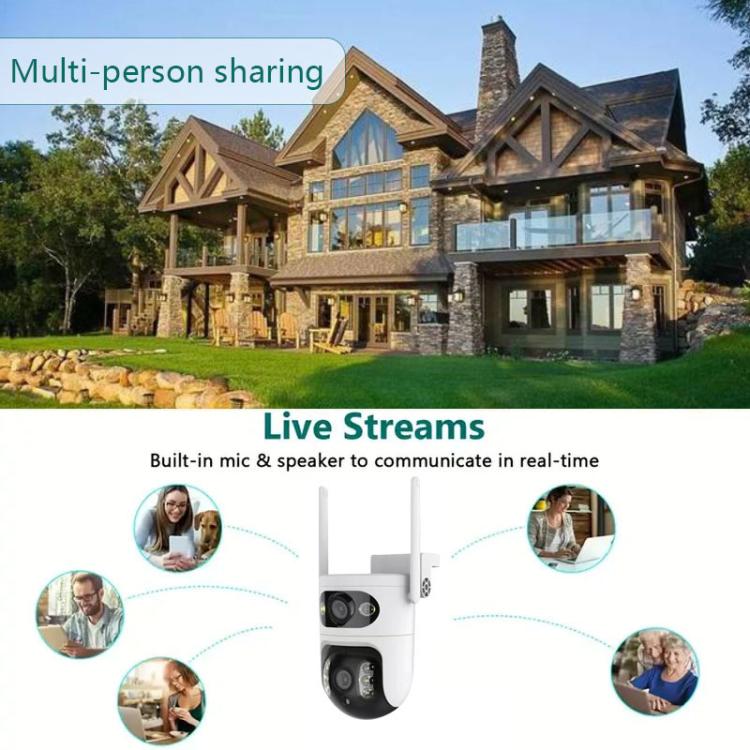V380 2MP HD Smart Gun Ball Linkage WiFi Surveillance Camera, US Plug(White) - Image 9