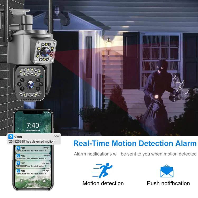V380 Pro 2MP Dual Lens Panoramic Surveillance HD WiFi Camera(US Plug) - Image 5